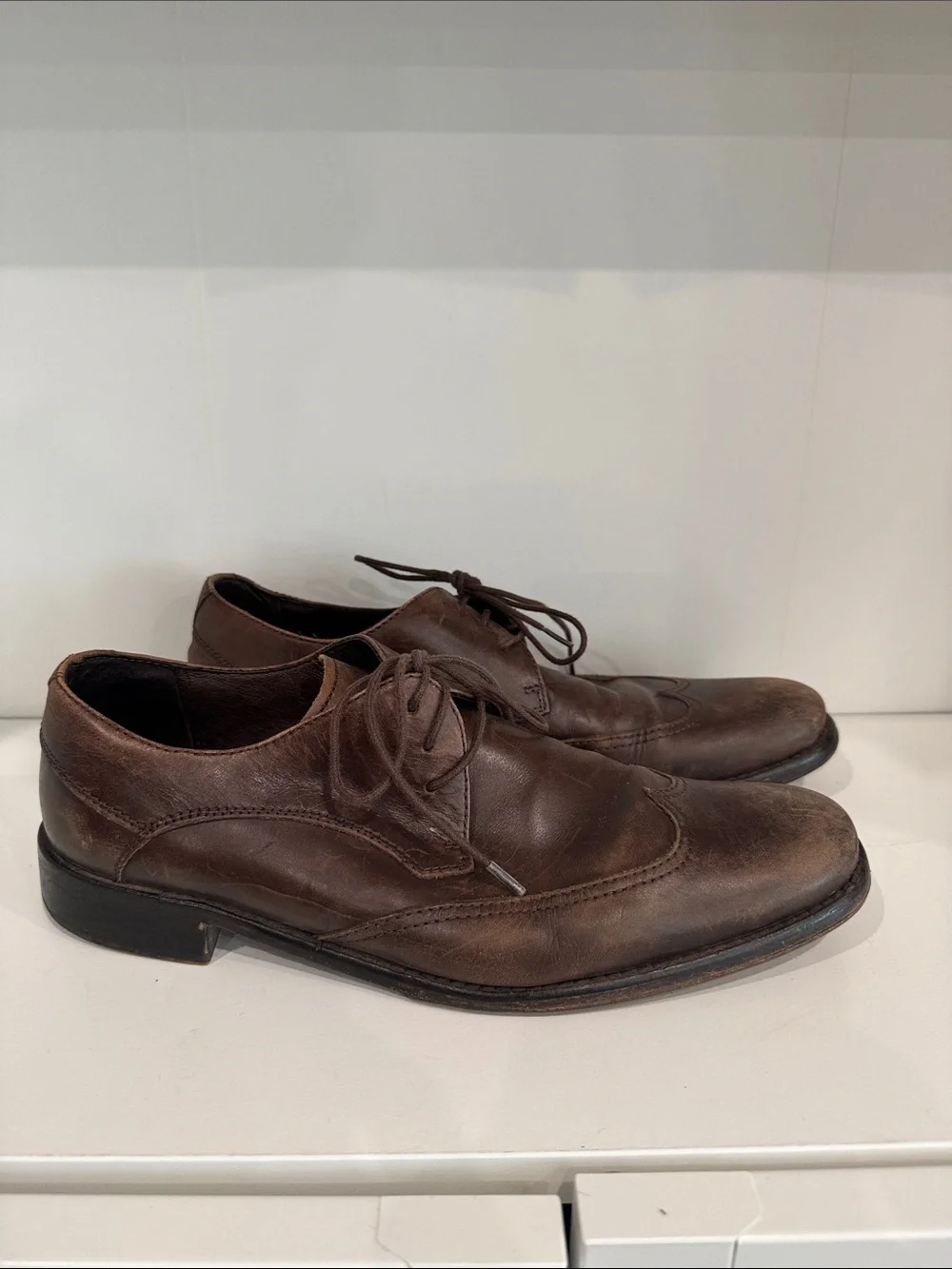 John Varvatos - Classic Brown Leather Men's Dress Shoes